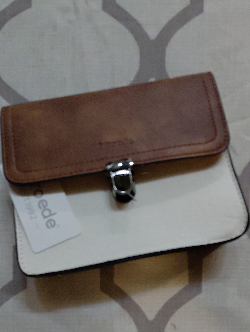 Mroede Brown Vegan Leather Crossbody Clutch with Buckle
